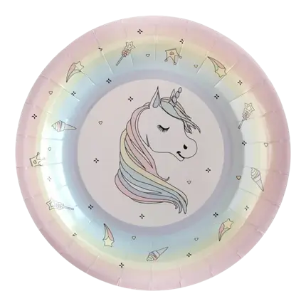 Pink Unicorn Plate (Set of 10)