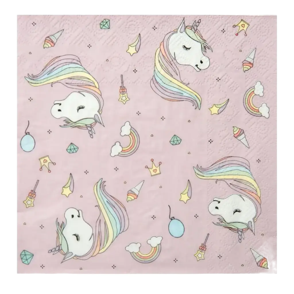 Pink Unicorn Paper Towel (Set of 20)