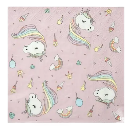 Pink Unicorn Paper Towel (Set of 20)
