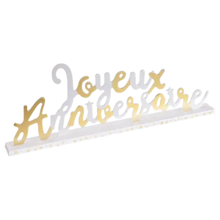 Happy Birthday Centrepiece Gold/White