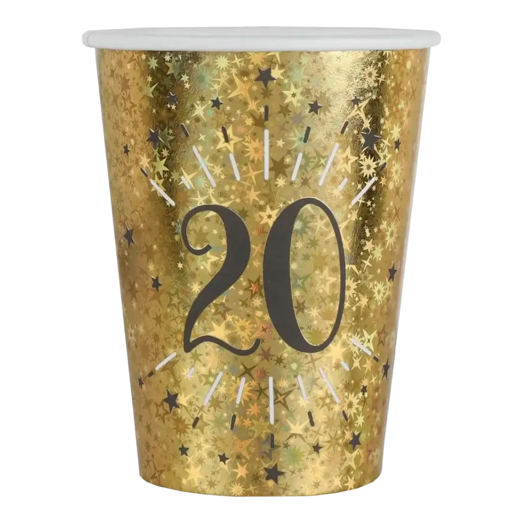 Paper cup 20 years Gold (set of 10)