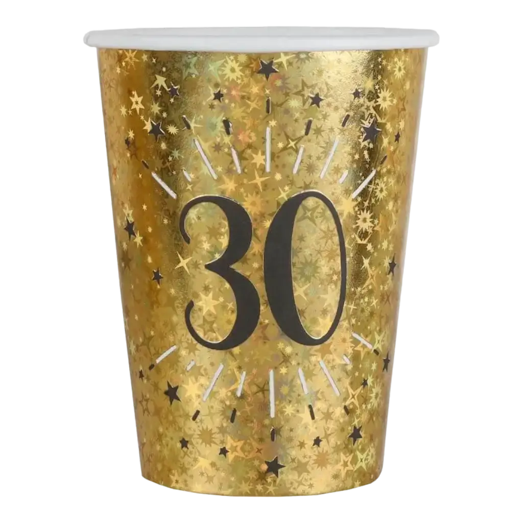 Paper cup 30 years Gold (set of 10)
