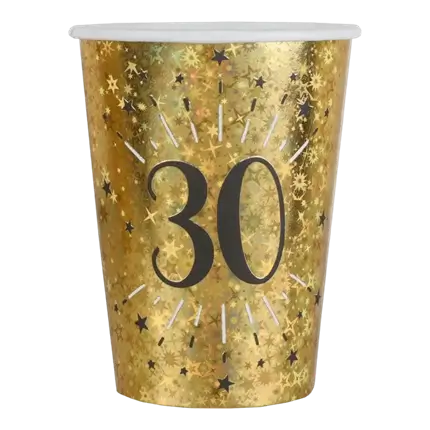 Paper cup 30 years Gold (set of 10)