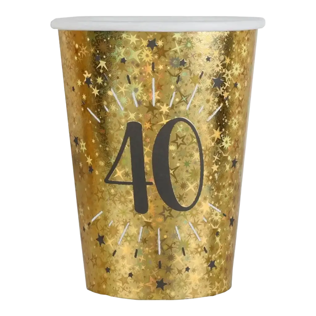 Paper cup 40 years Gold (set of 10)