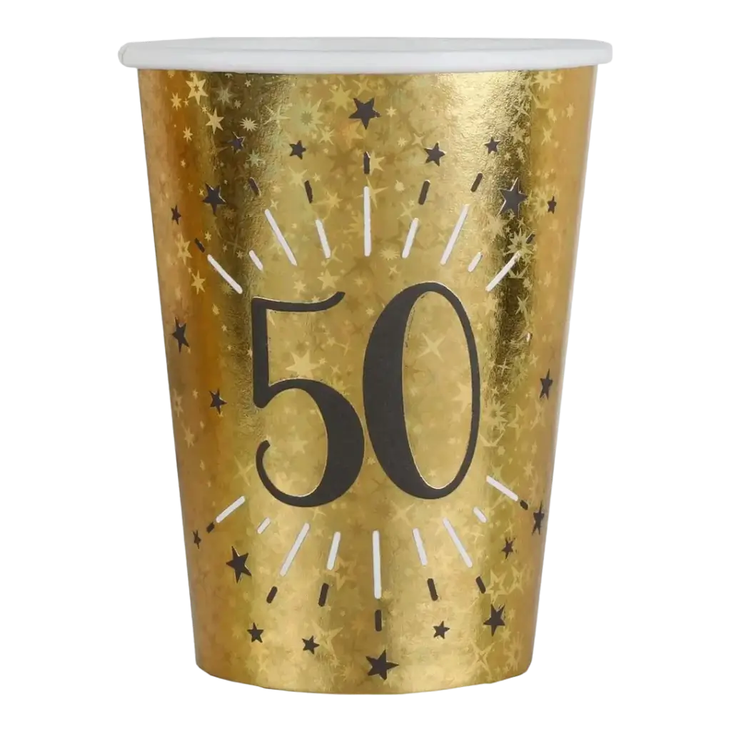 Paper cup 50 years Gold (set of 10)