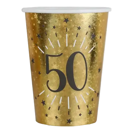Paper cup 50 years Gold (set of 10)