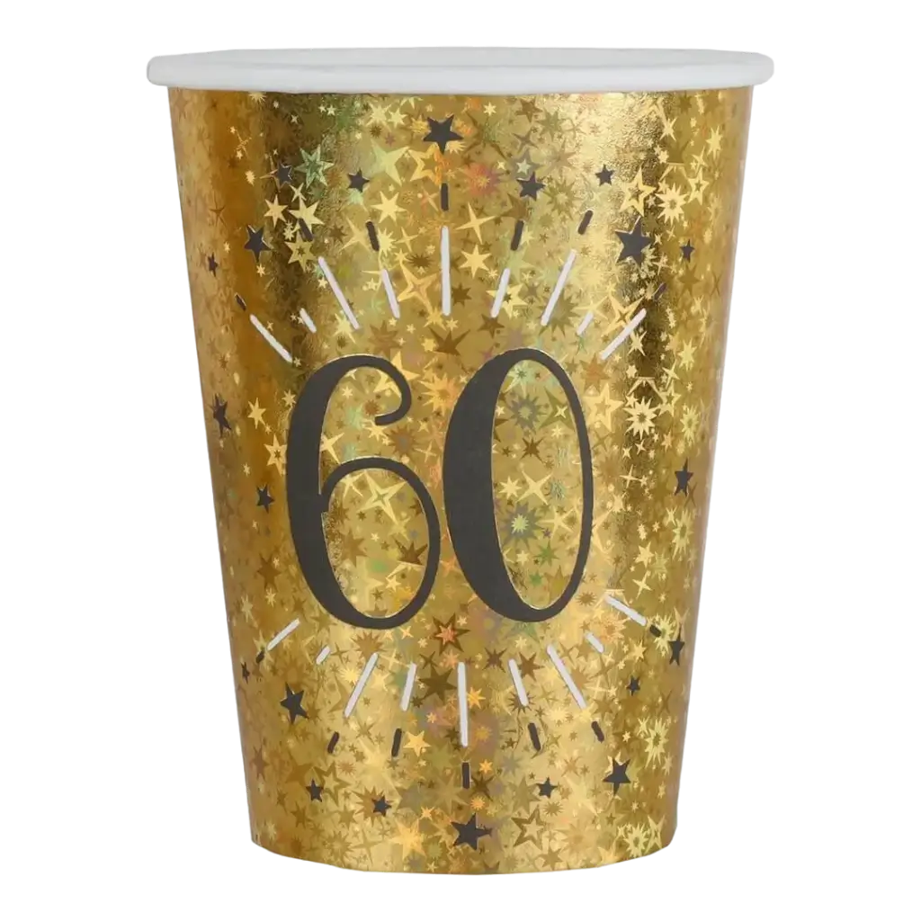 Paper cup 60 years Gold (set of 10)