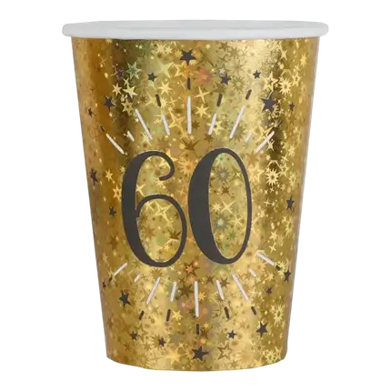 Paper cup 60 years Gold (set of 10)