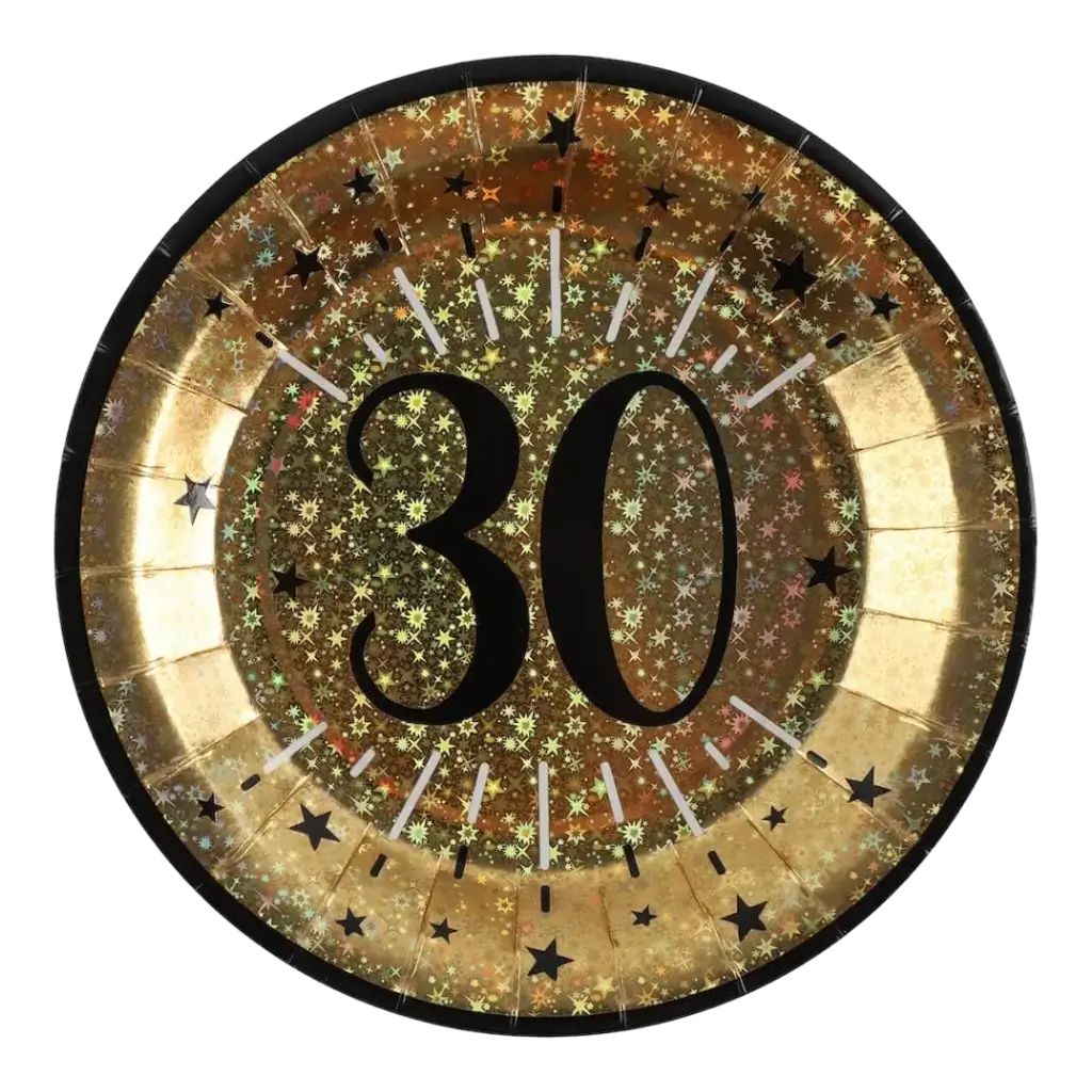 Gold paper plate 30 years (set of 10)