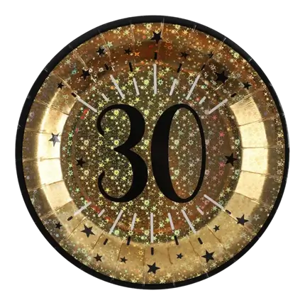 Gold paper plate 30 years (set of 10)