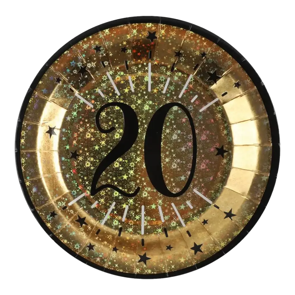 20 year old gold paper plate (set of 10)