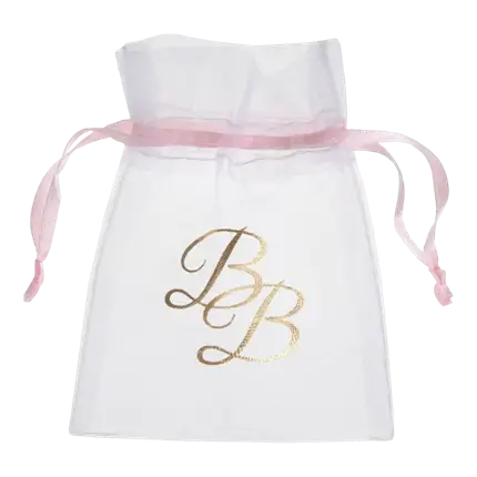 BB Organza Bag Pink Ribbon (Set of 6)