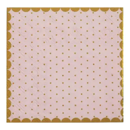Pink with Dots and Gold Gilding Towel (Set of 20)