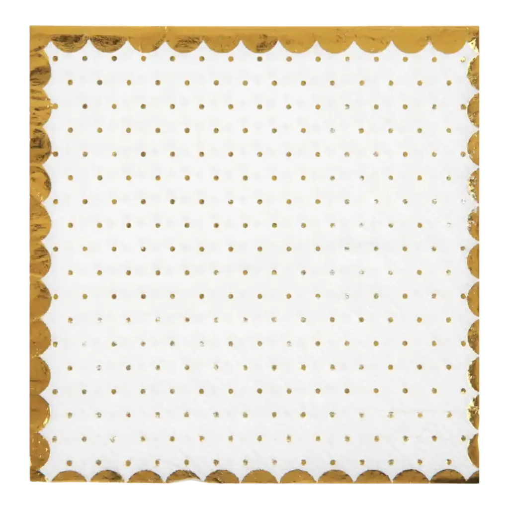 White with Dots and Gold Gilding Towel (Set of 20)