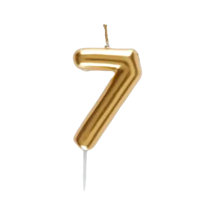 Candle Number 7 Golden