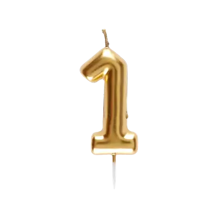 Candle Number 1 Golden
