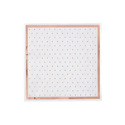 White with Dots and Rose Gold Gilding Towel (Set of 20)