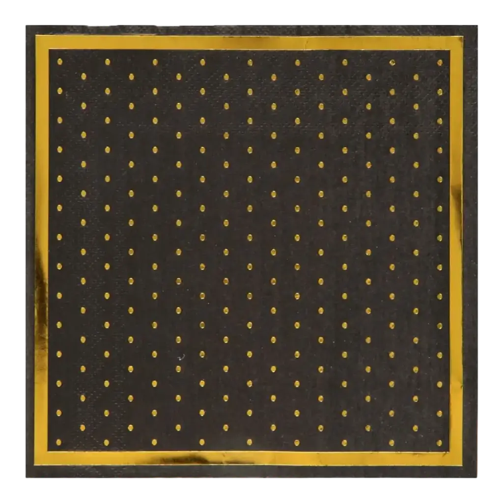 Black with Dots and Gold Gilding Towel (Set of 20)