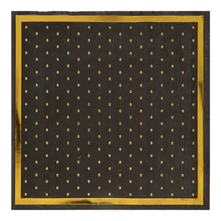 Black with Dots and Gold Gilding Towel (Set of 20)