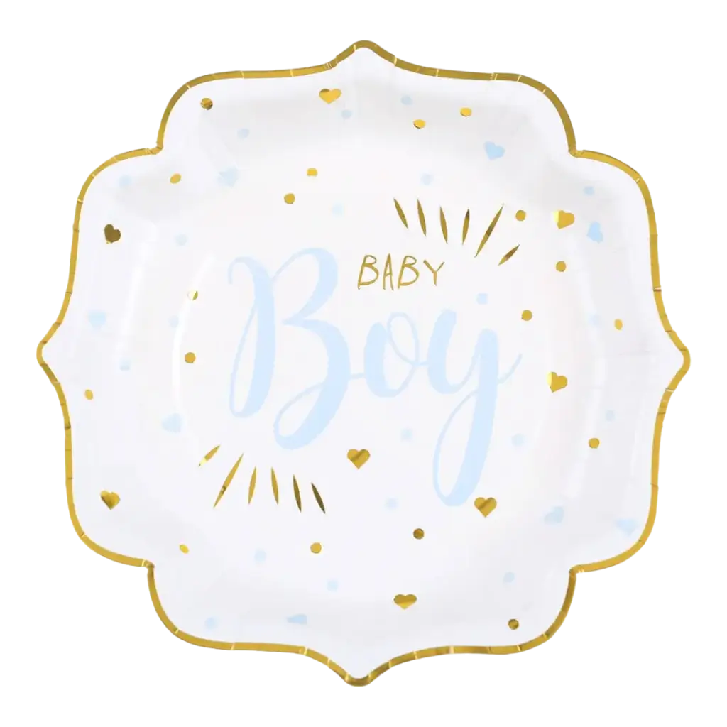 Baby Shower Boy Plate Blue (Set of 10)