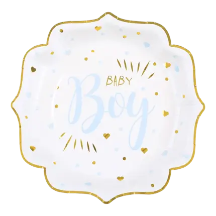 Baby Shower Boy Plate Blue (Set of 10)