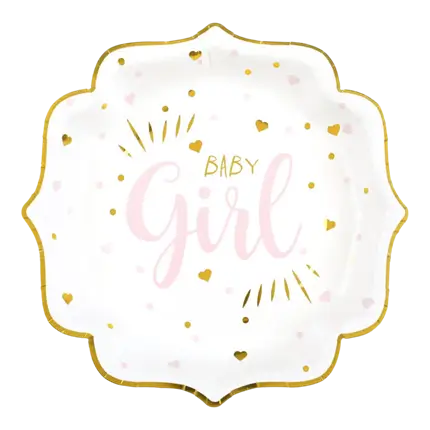 Baby Shower Girl Pink plate (set of 10)