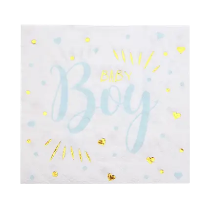 Baby Shower Boy Towel Blue (Set of 20)