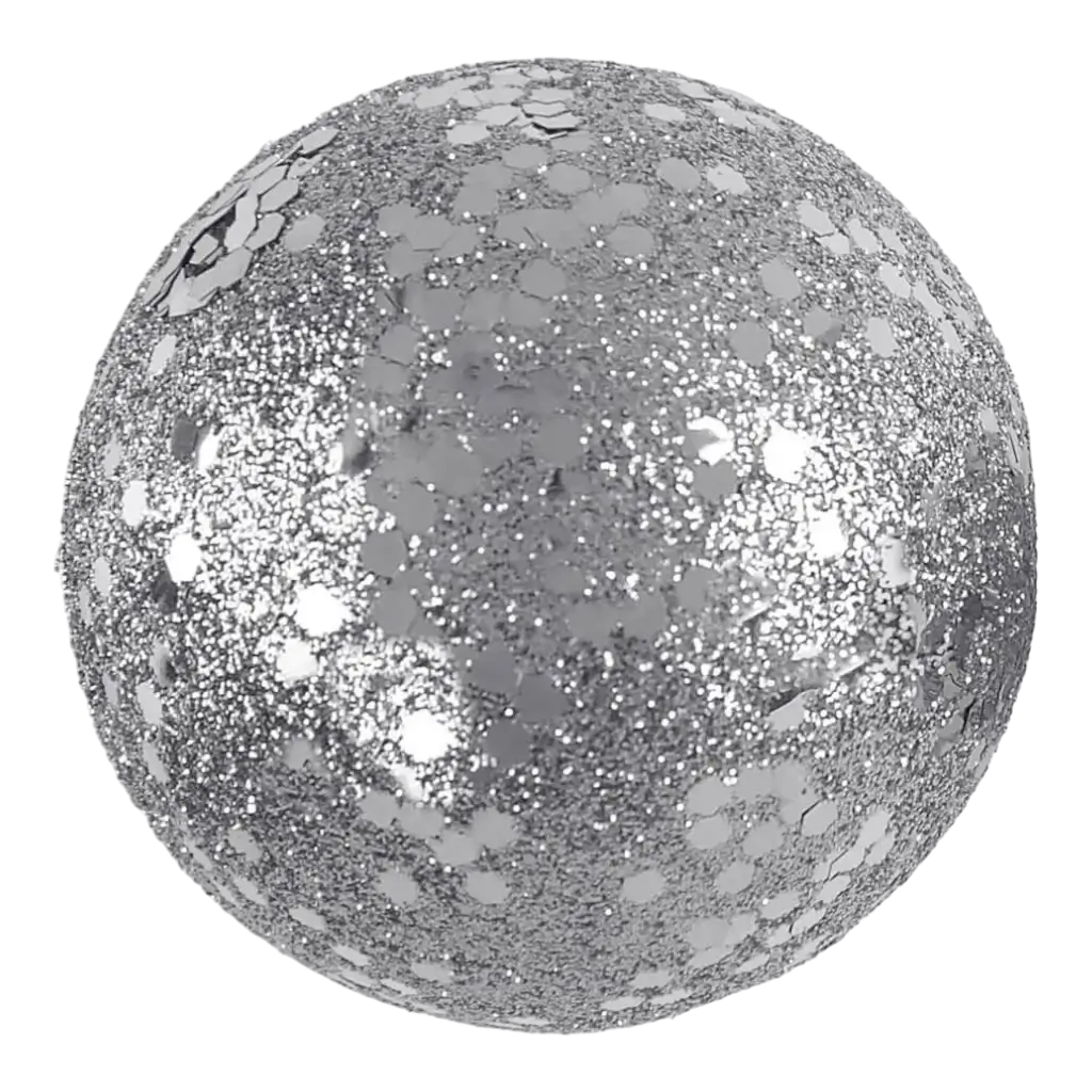 Mini Silver Glitter Ball ø 1cm (Set of 50)