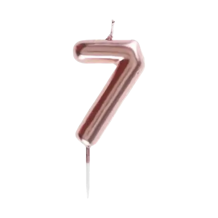 Birthday Candle Number 7 Rose Gold