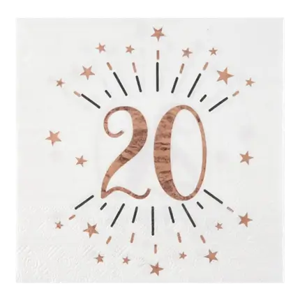 Paper towel 20 years White/Gold Pink (set of 10)