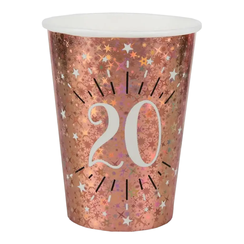 Paper cup 20 years Rose Gold (set of 10)