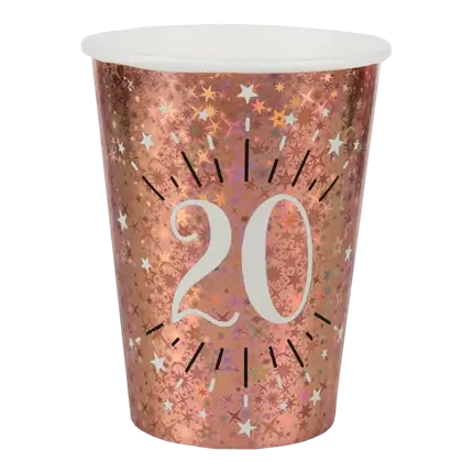 Paper cup 20 years Rose Gold (set of 10)