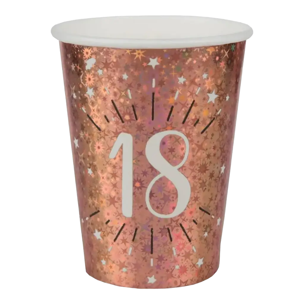Paper cup 18 years Rose Gold (set of 10)