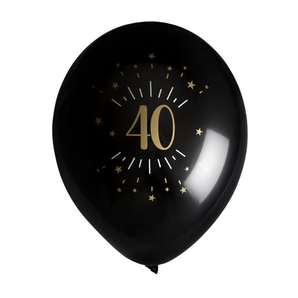 40 year old balloon Black Gold (set of 8)