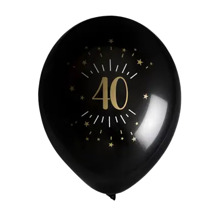 40 year old balloon Black Gold (set of 8)