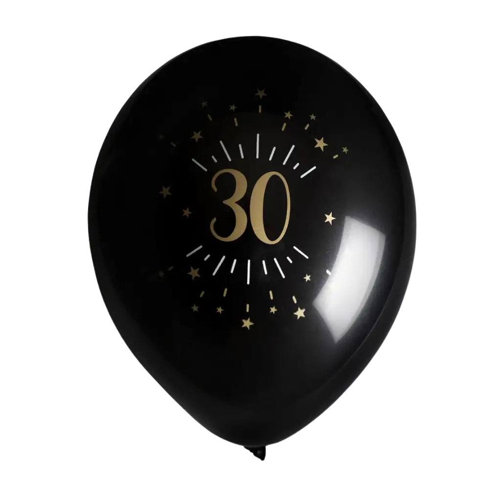 30 year old balloon Black Gold (set of 8)