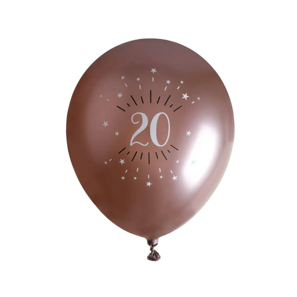 20 years old balloon Rose Gold ø 30cm (set of 6)
