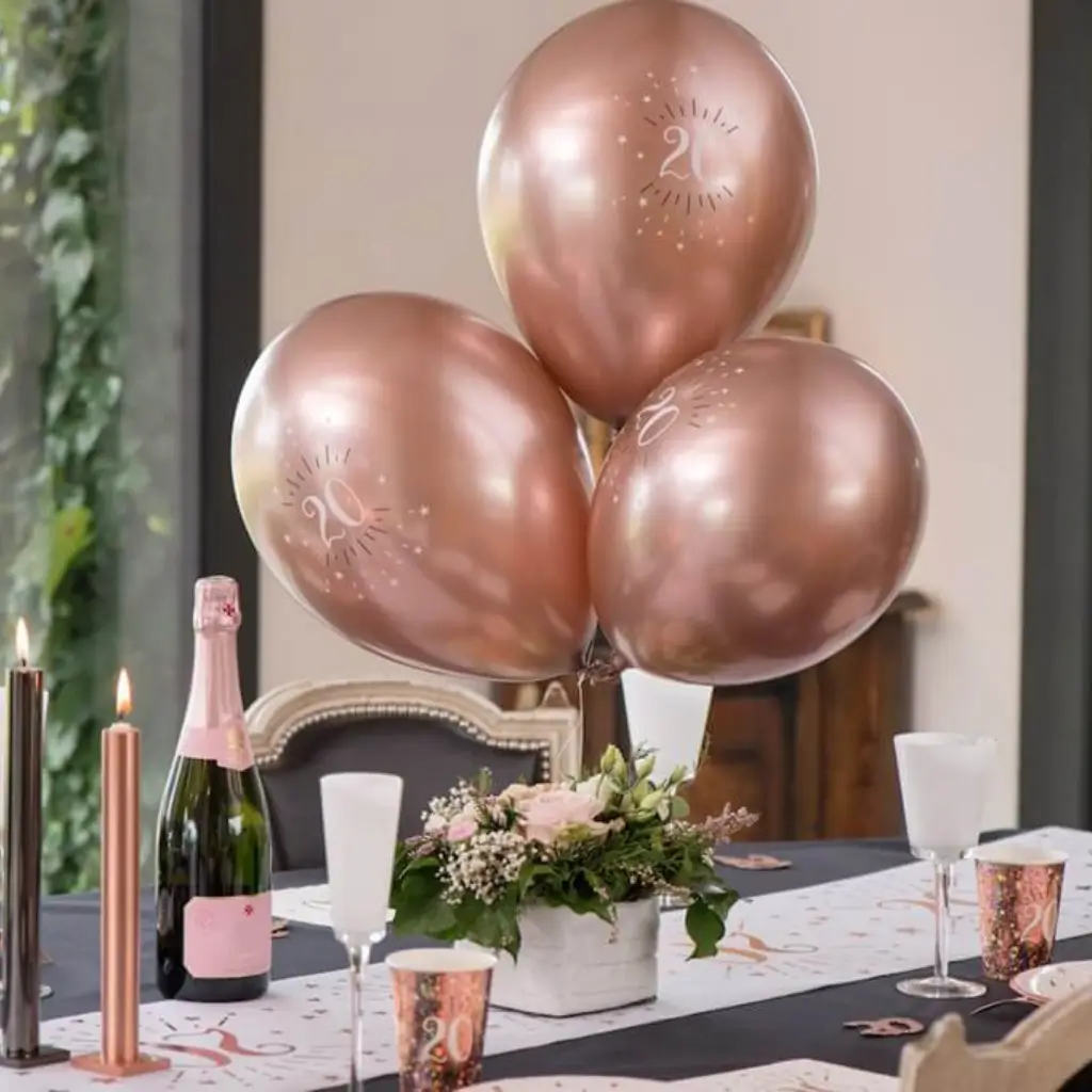 20 years old balloon Rose Gold ø 30cm (set of 6)