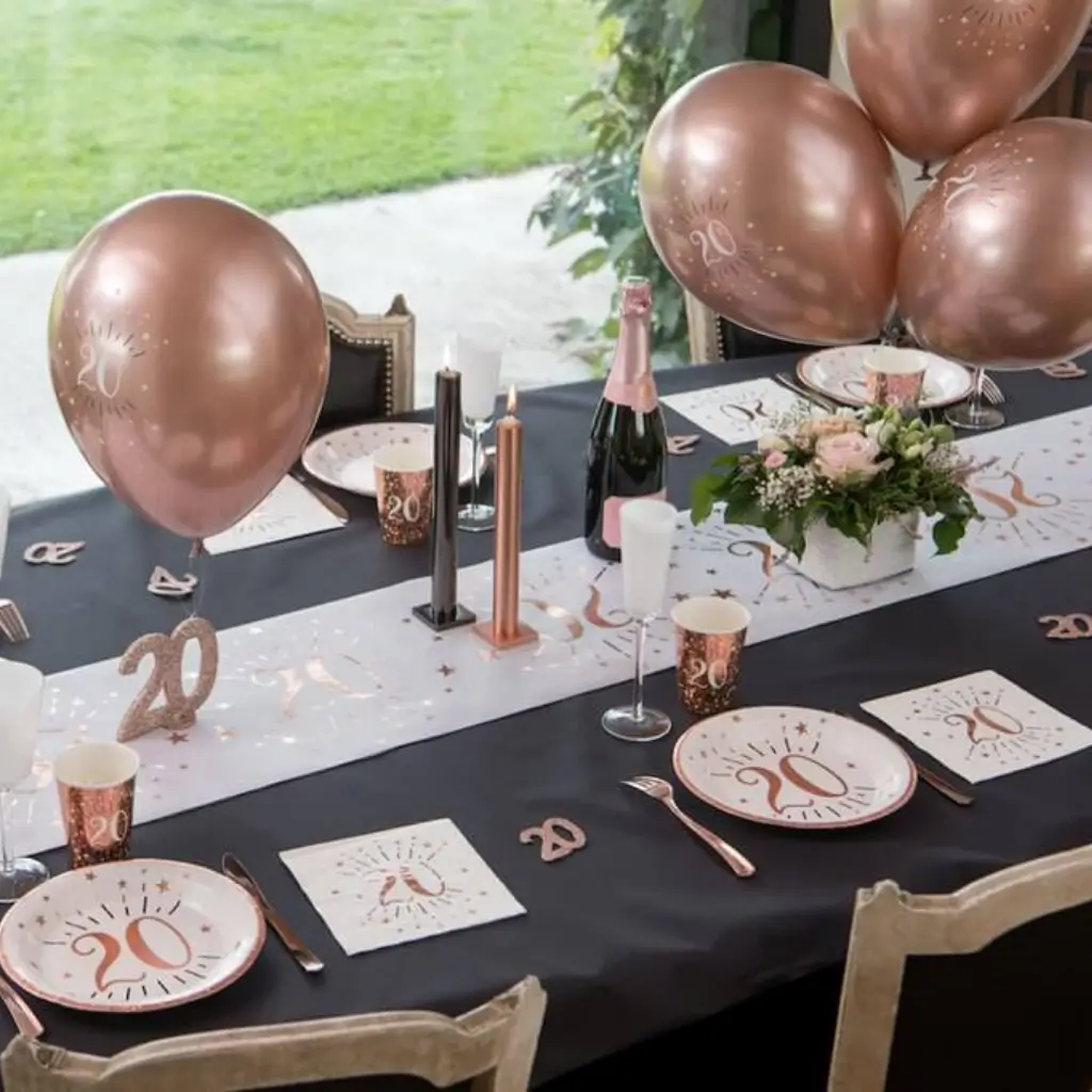 20 years old balloon Rose Gold ø 30cm (set of 6)