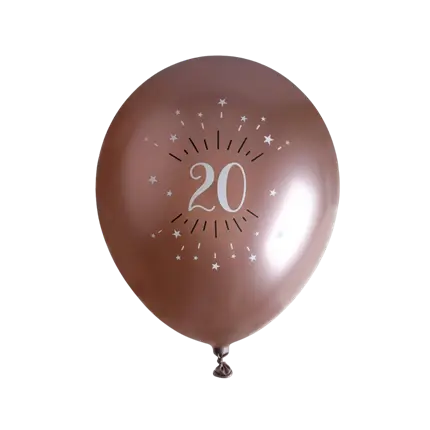 20 years old balloon Rose Gold ø 30cm (set of 6)
