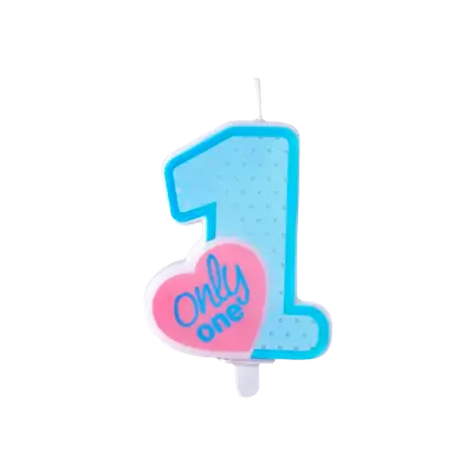 Only One 1 Year Anniversary Candle Light Blue