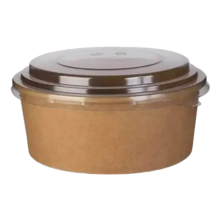 Kraft Biodegradable Salad Bowl 750ml + Lid (Set of 25)
