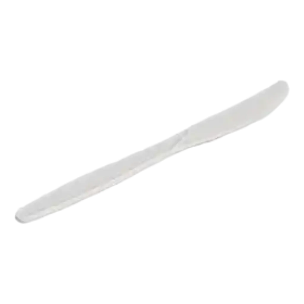 White Disposable Cornstarch Knife (Set of 50)