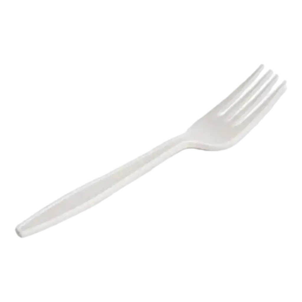 White Disposable Cornstarch Fork (Set of 6)
