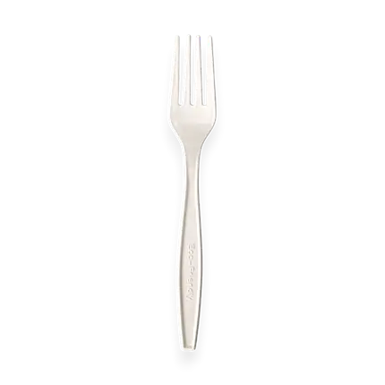 White Disposable Cornstarch Fork (Set of 6)