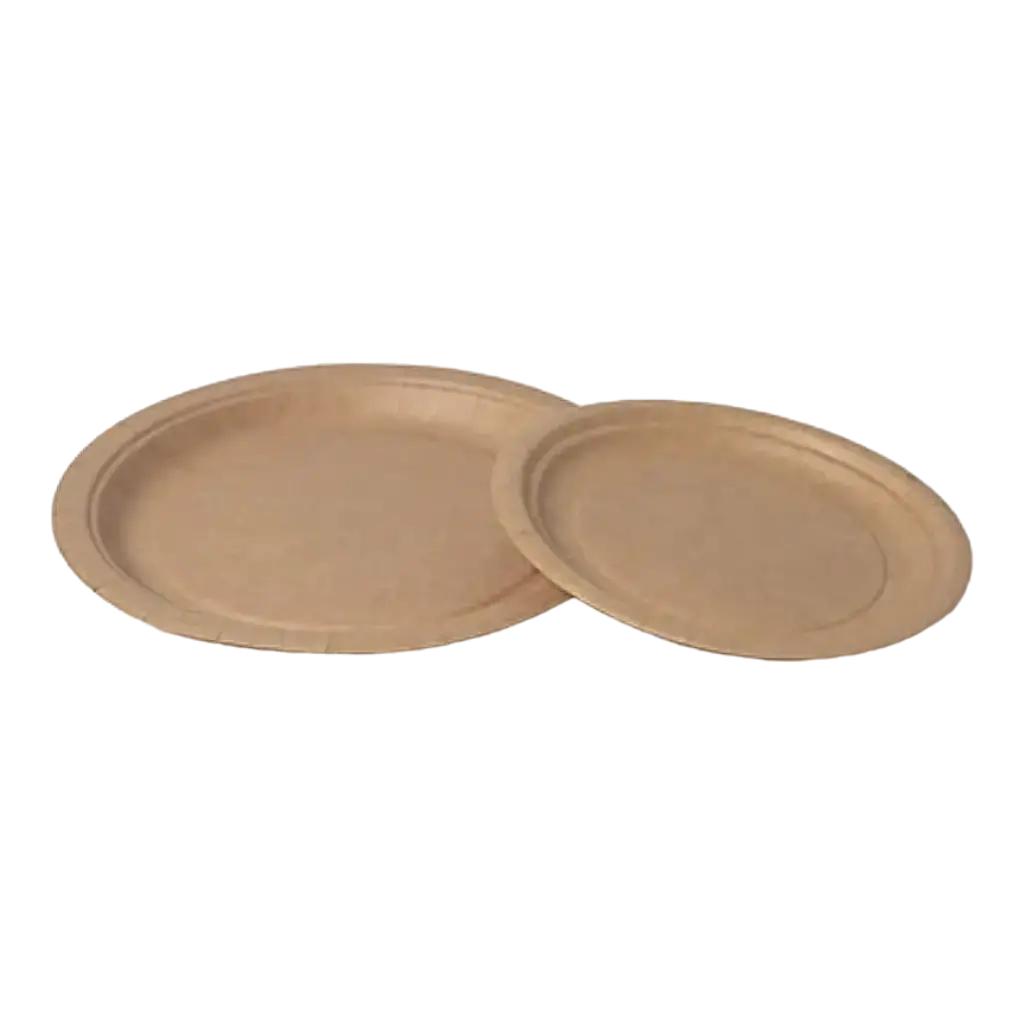Kraft cardboard plate ø 18cm (Set of 6)