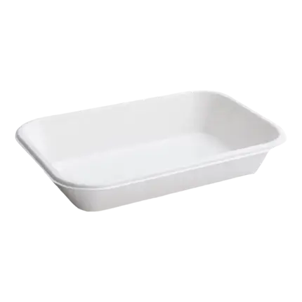 WHITE TRAY 194X145MM SUGAR CANE