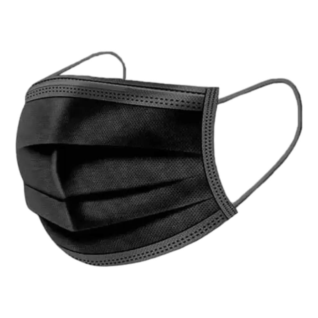 Black 3-ply surgical masks (pack of 50)