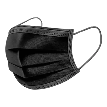 Black 3-ply surgical masks (pack of 50)