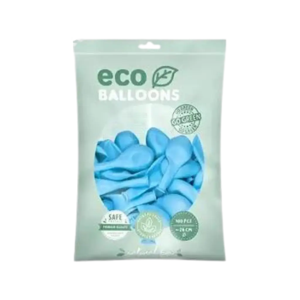 Pack of 10 Light Blue Biodegradable Balloons